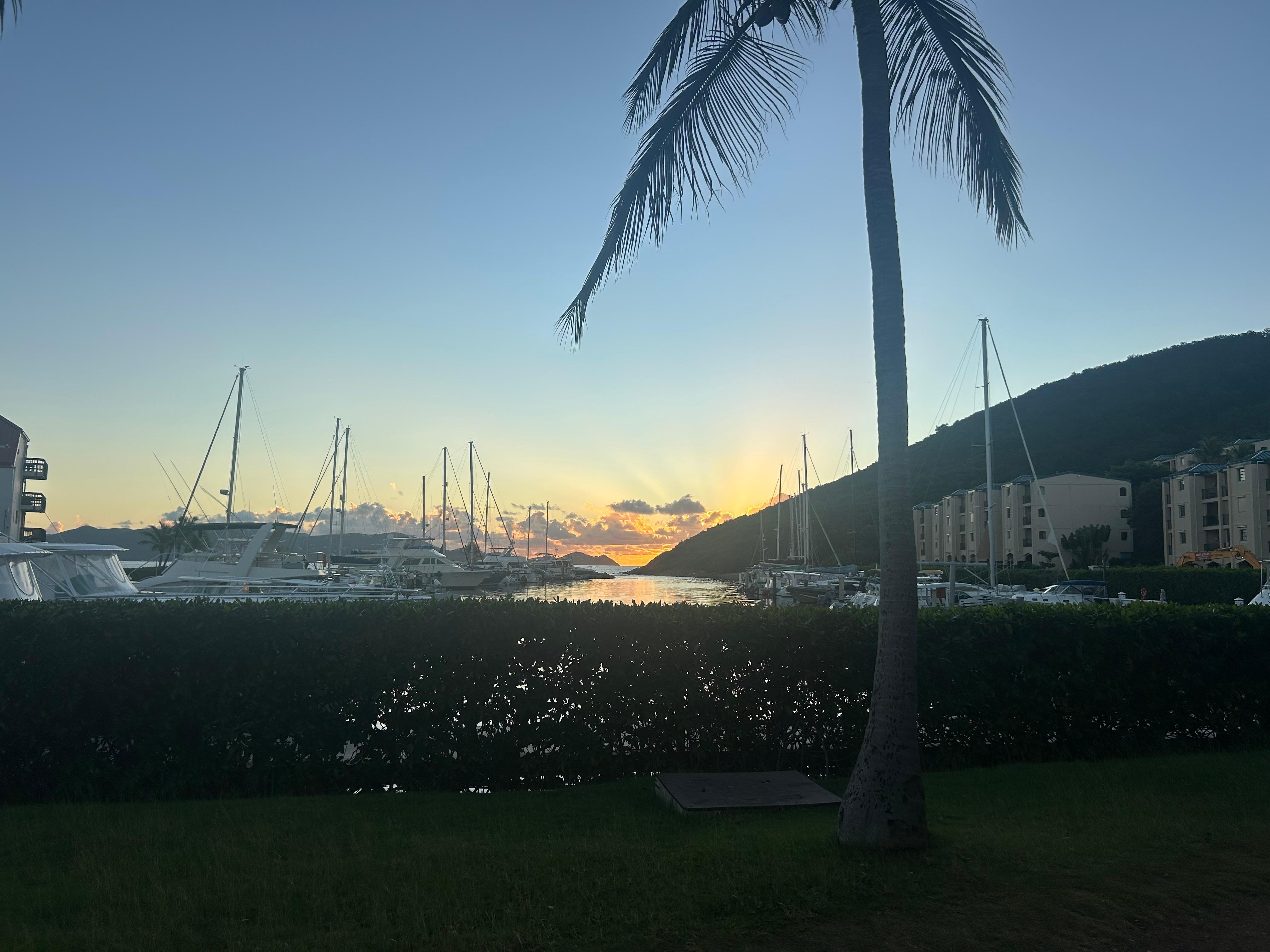 Beautiful sunrise from the patio.