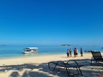 The staff singing the Fijian Farewell to visitors leaving the island