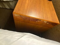 Peeling furniture.