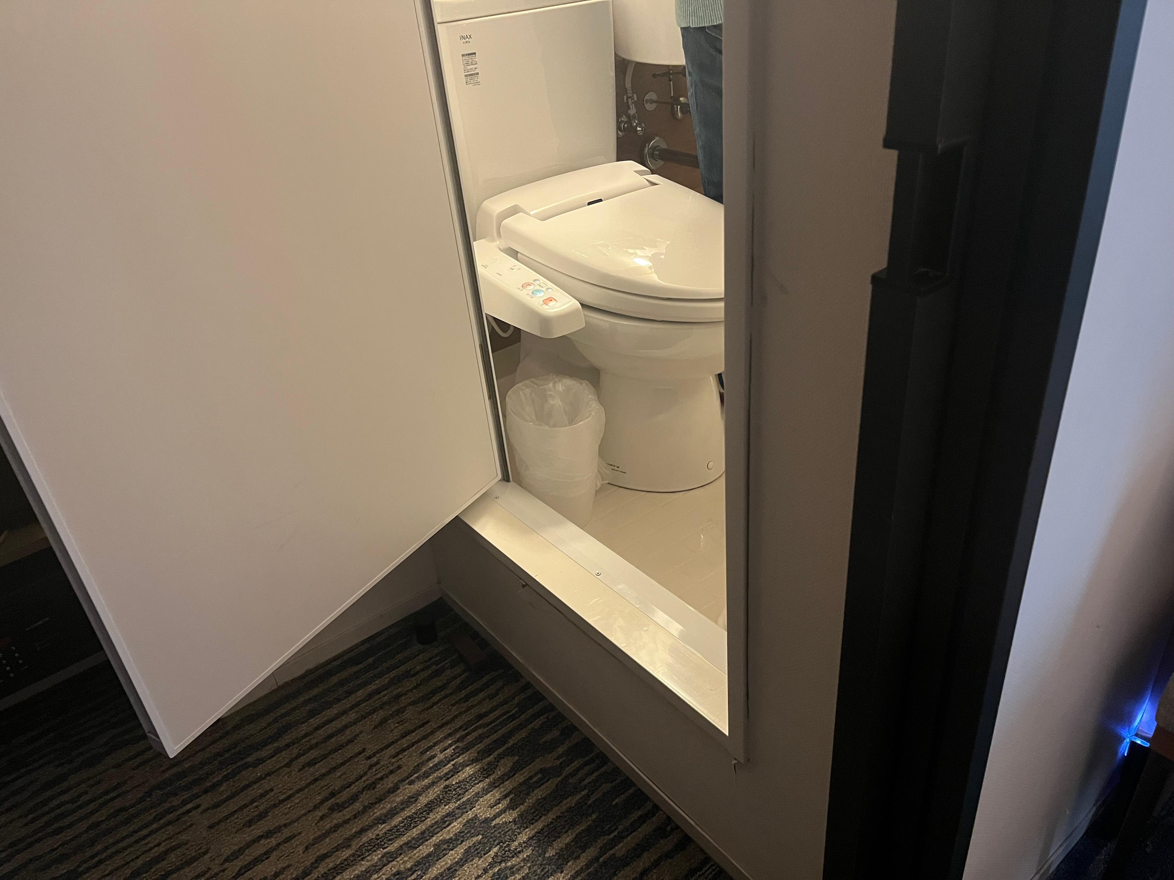 The step into the bathroom.