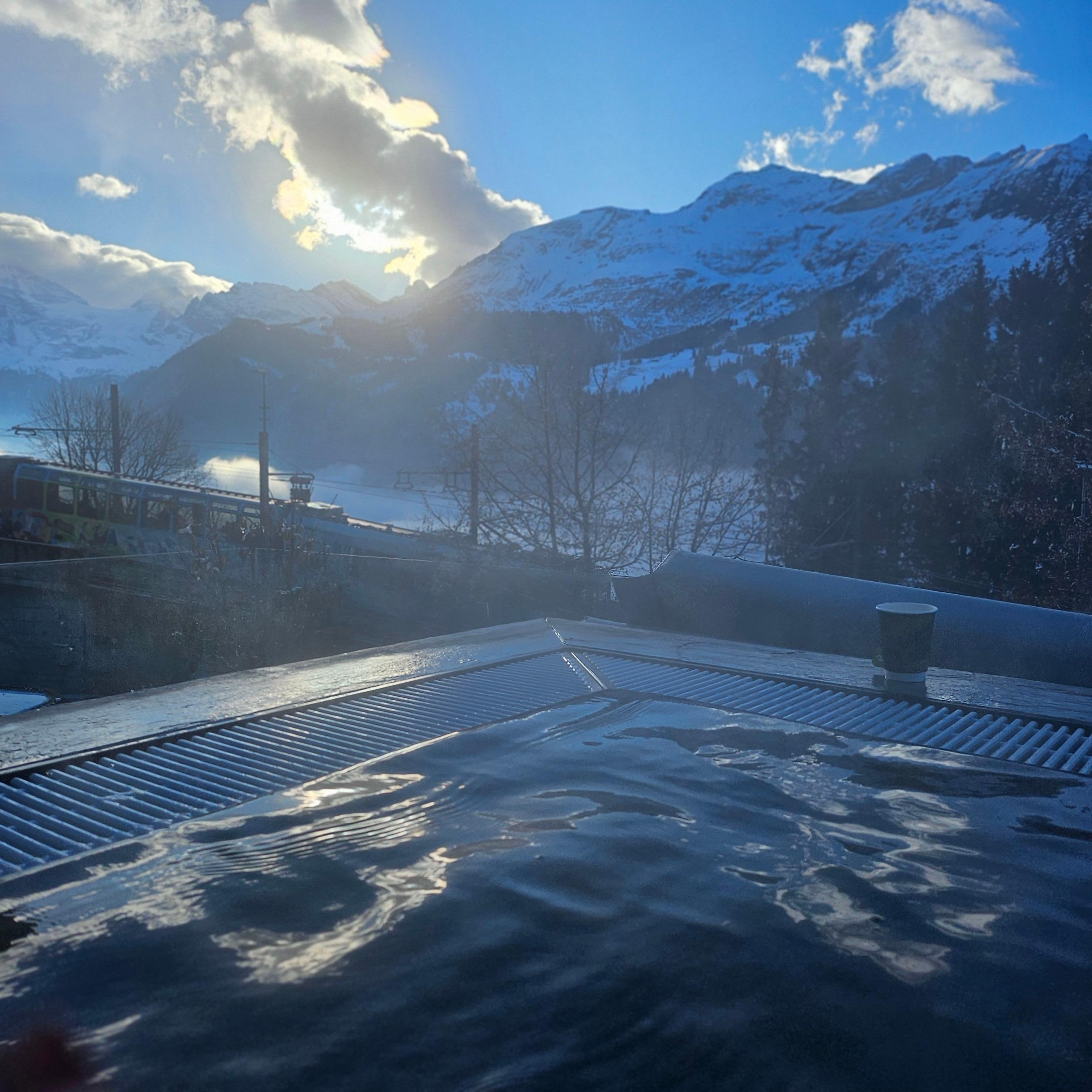 Hot jacuzzi on top of the mountain. 