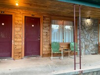 Chairs were all rusted and in need of paint did not take pictures of carpet, but that needed to be replaced as well, but on a brighter note, the place was pretty clean inside just terribly dated fixtures and furniture everywhere !