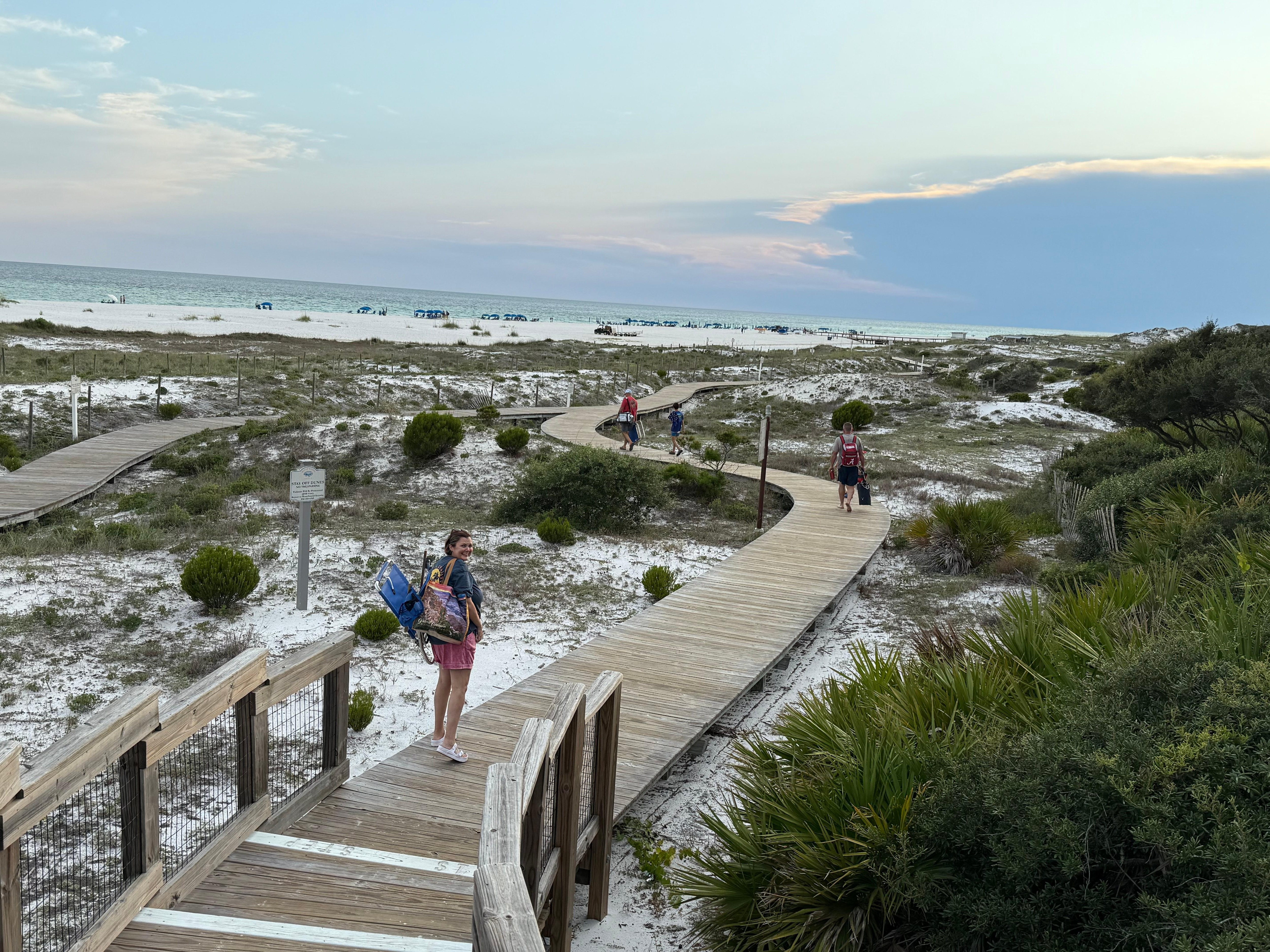 Boardwalk to the right, we had to wade through a little red sea