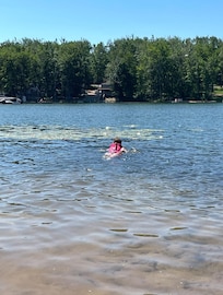 Floating out to the lily pads