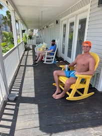 Staying in the shade and enjoying the gulf breeze