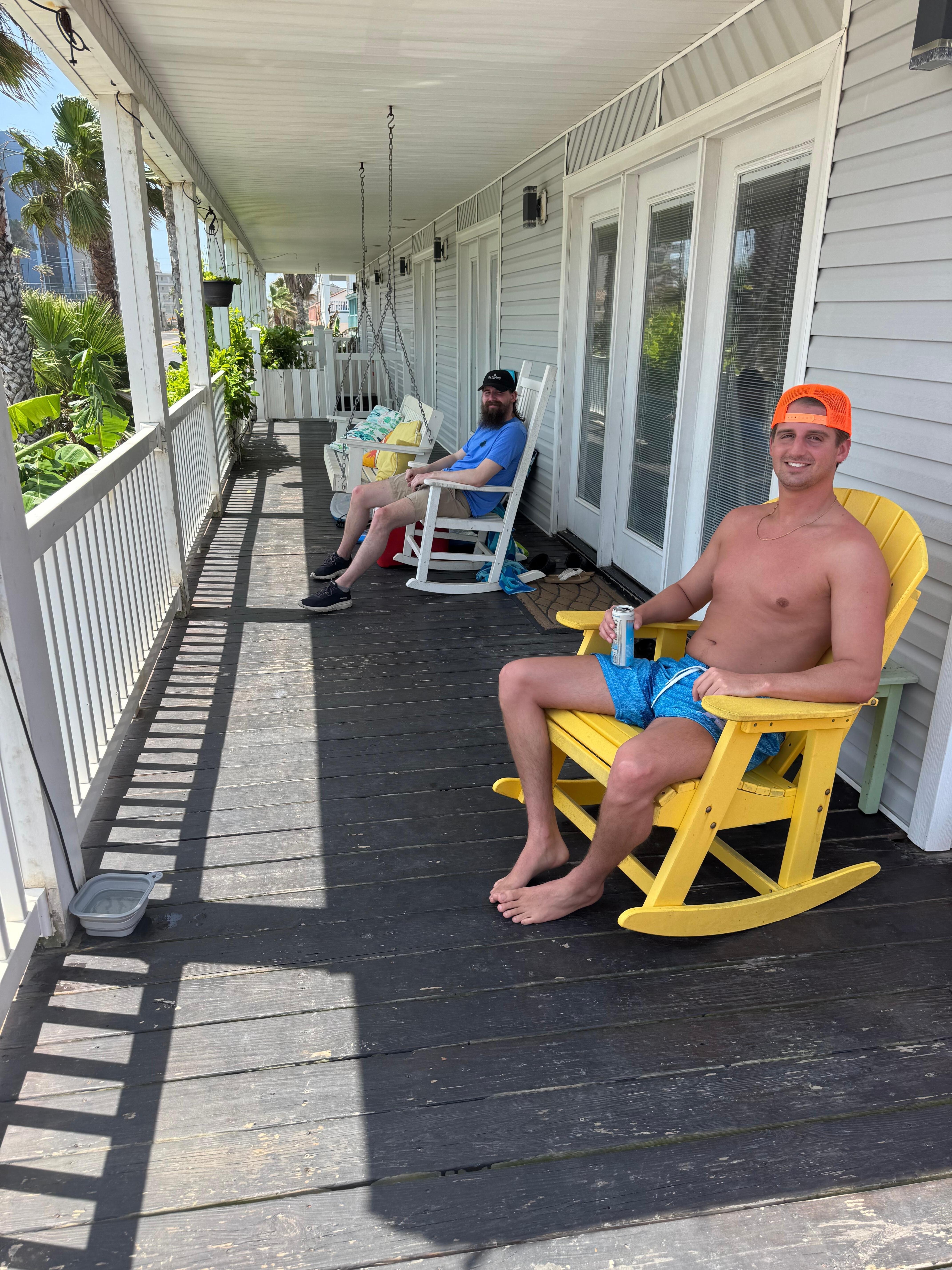 Staying in the shade and enjoying the gulf breeze  