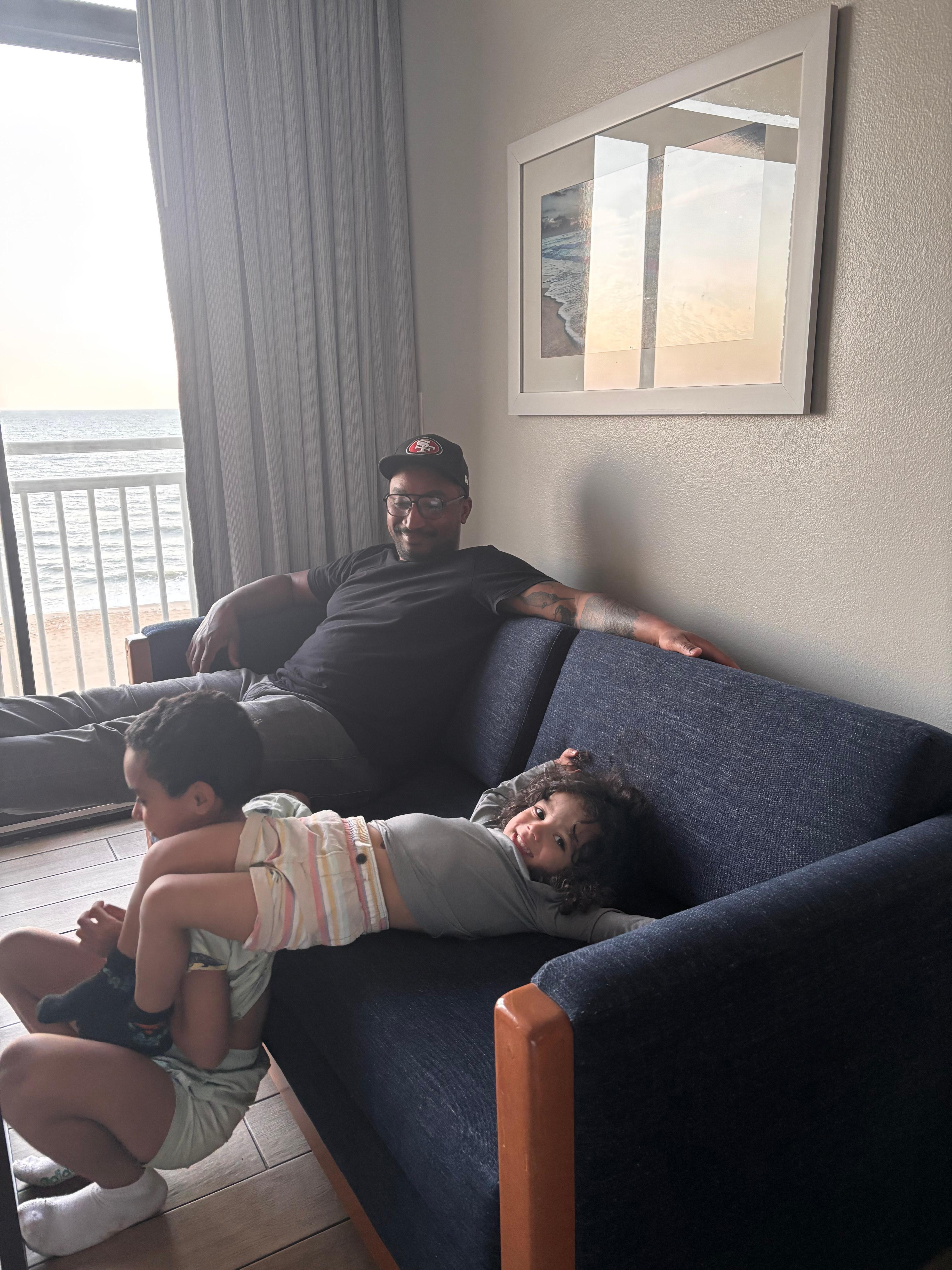 There is a couch in addition to the two beds, which was super convenient for everybody