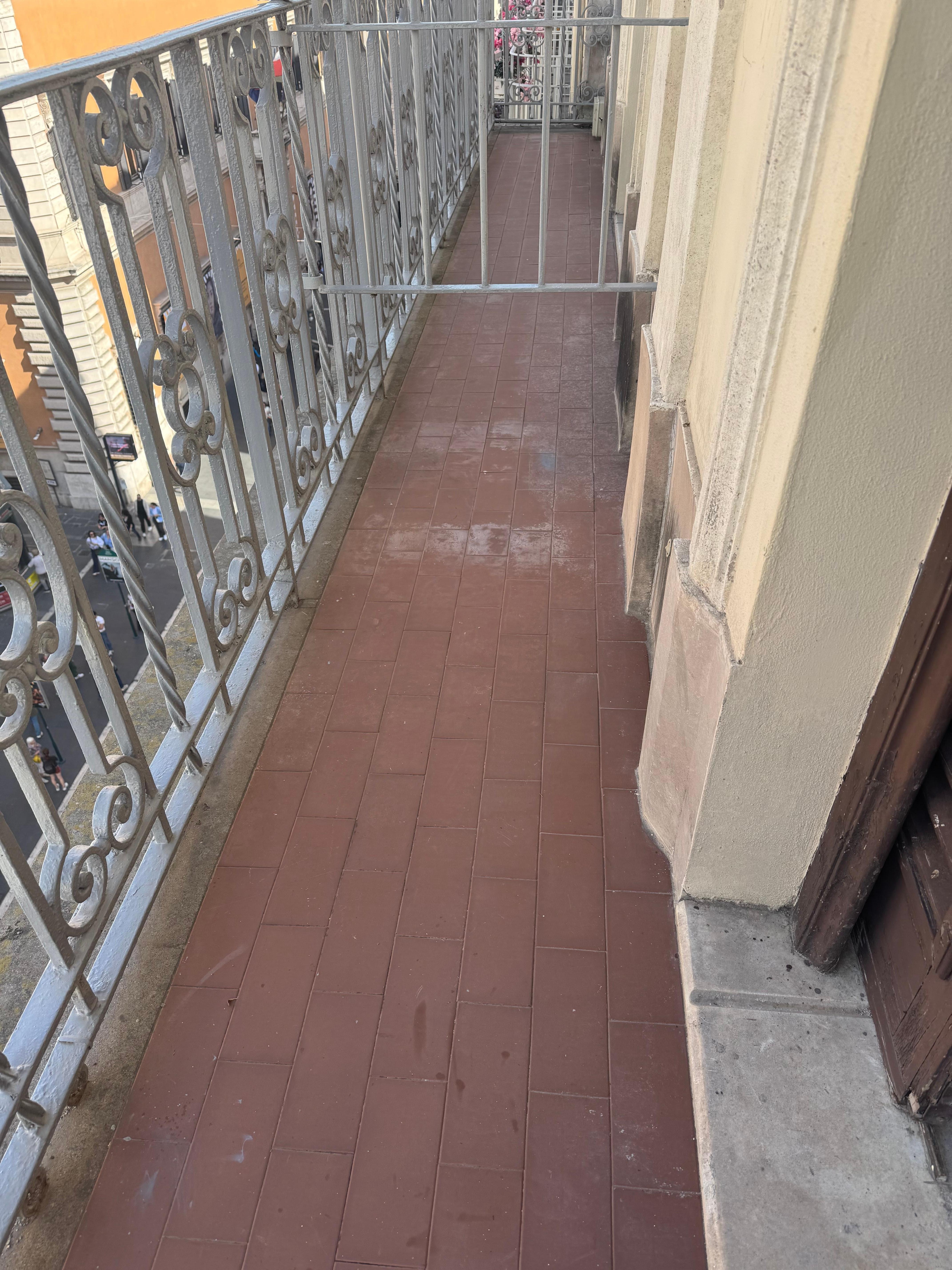 What we received without chairs, the rail is wobbly, and to the other side we shared with a neighbor. It’s less than two feet wide so beware of room description.