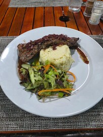 NY Strip & mashed potatoes