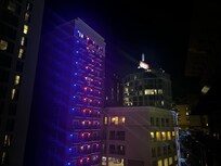 View from our balcony at night