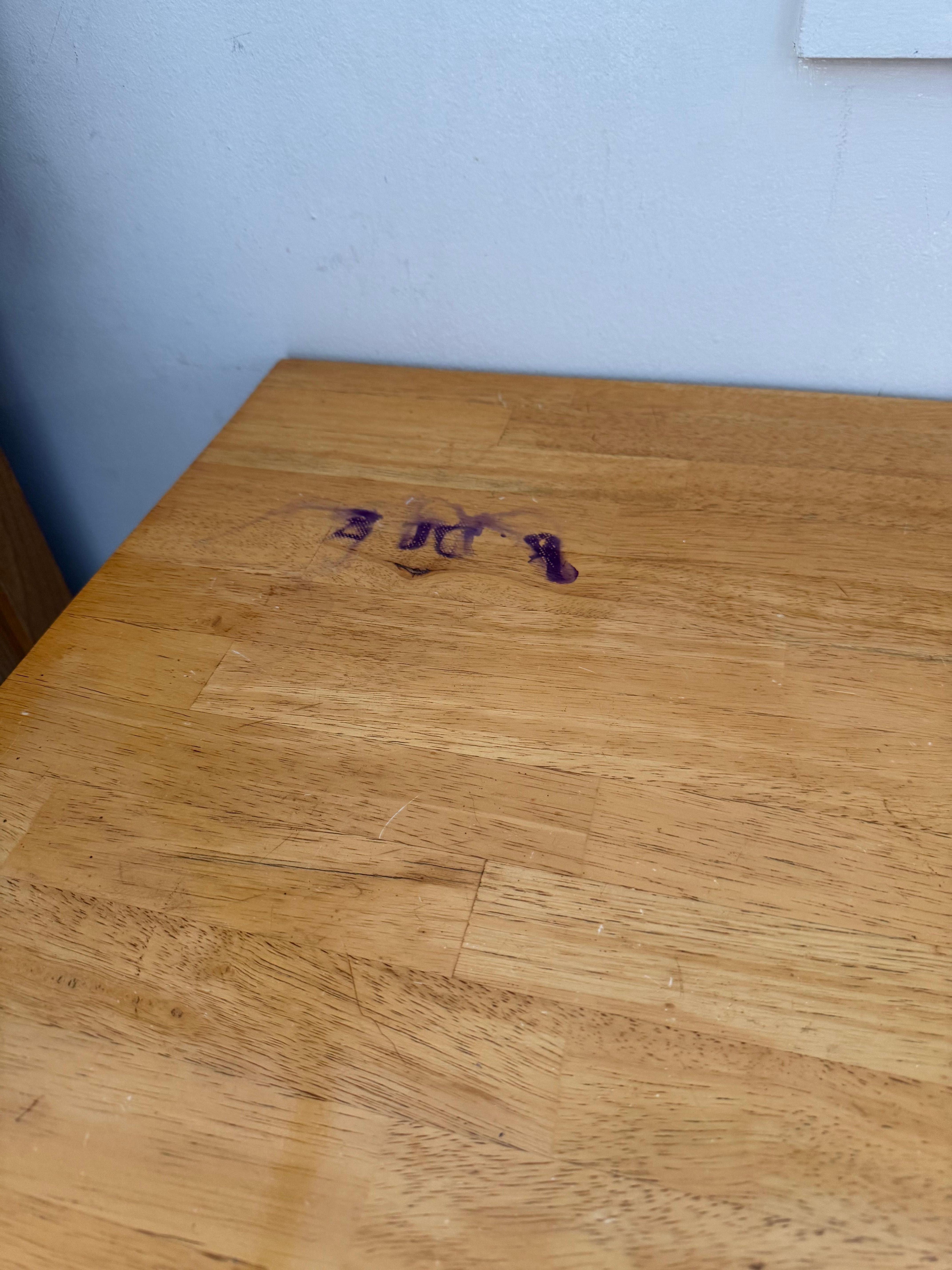 Marker written on table