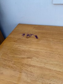 Marker written on table