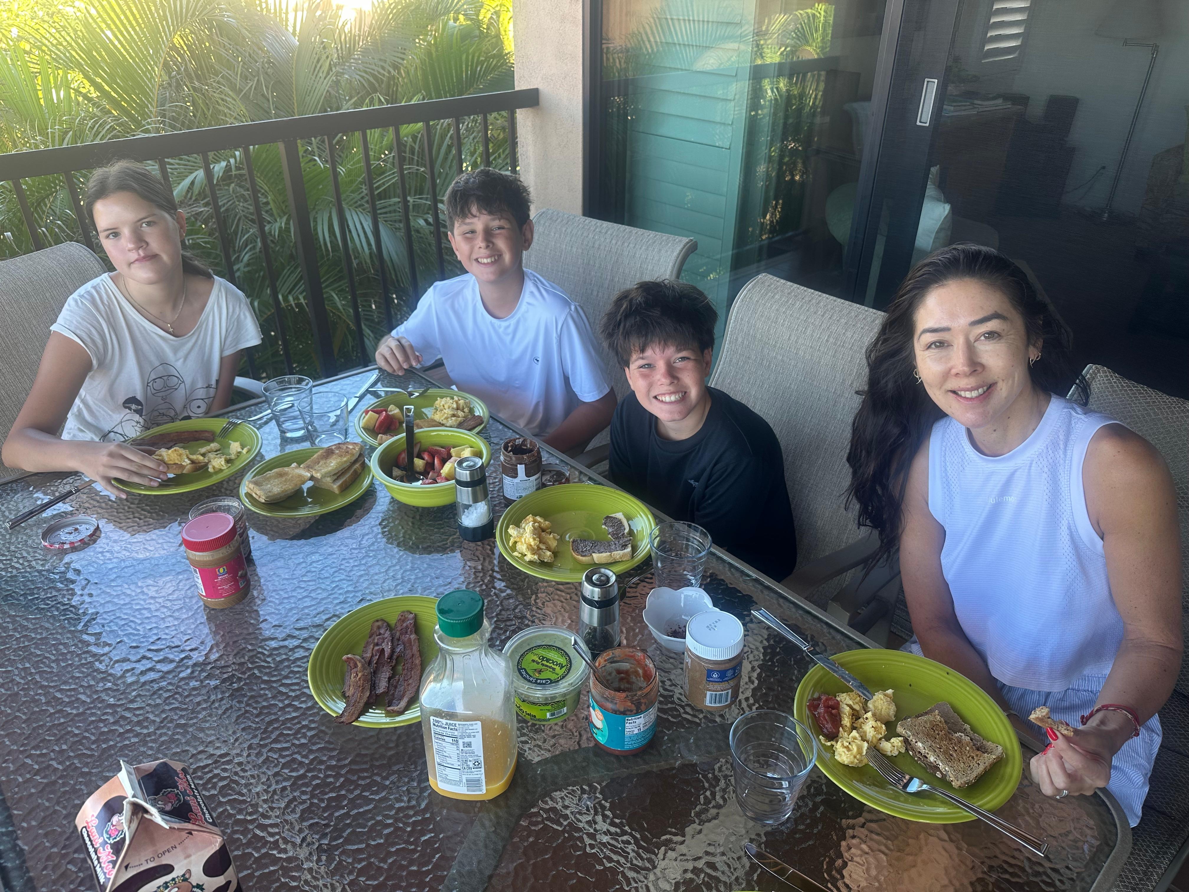 Morning breakfast on the patio