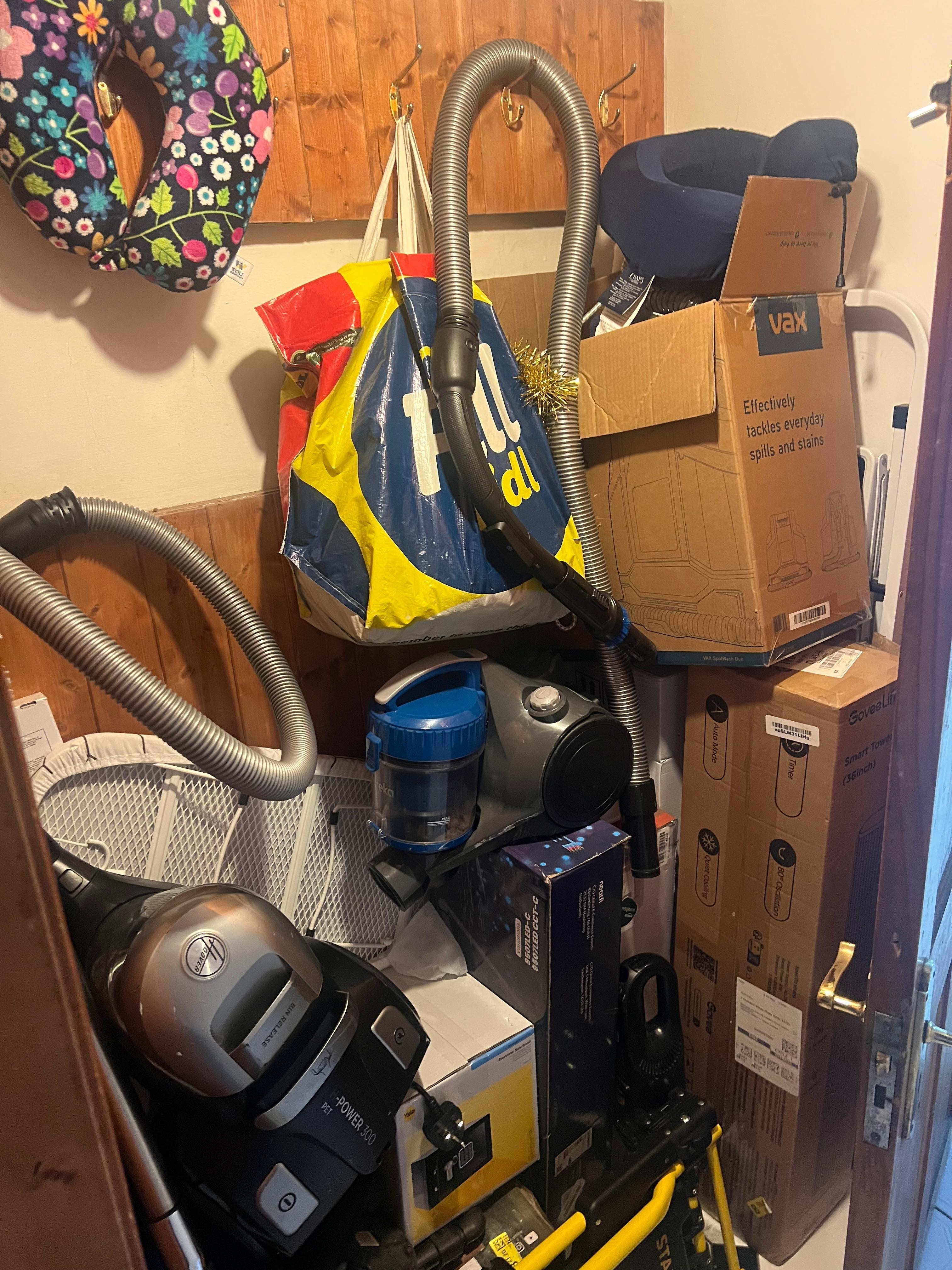 Clutter behind doors