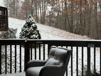 Can see snow from patio.