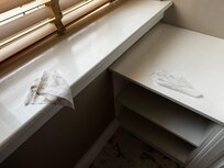 counters and window sills in bathroom were dirty