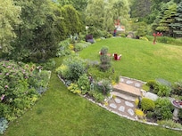 The view of the gardens from the deck