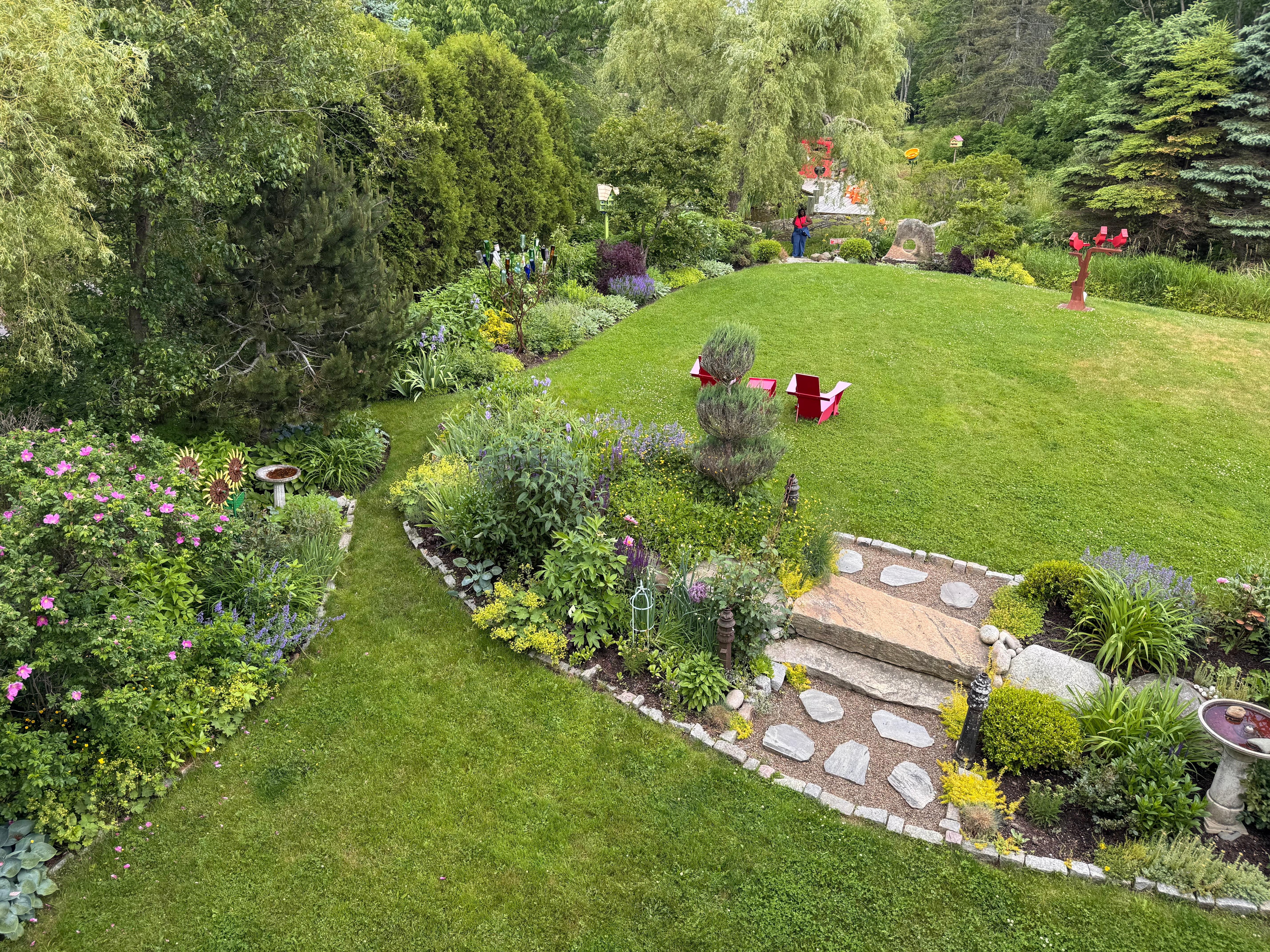 The view of the gardens from the deck