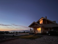 Dusk by the fire pit