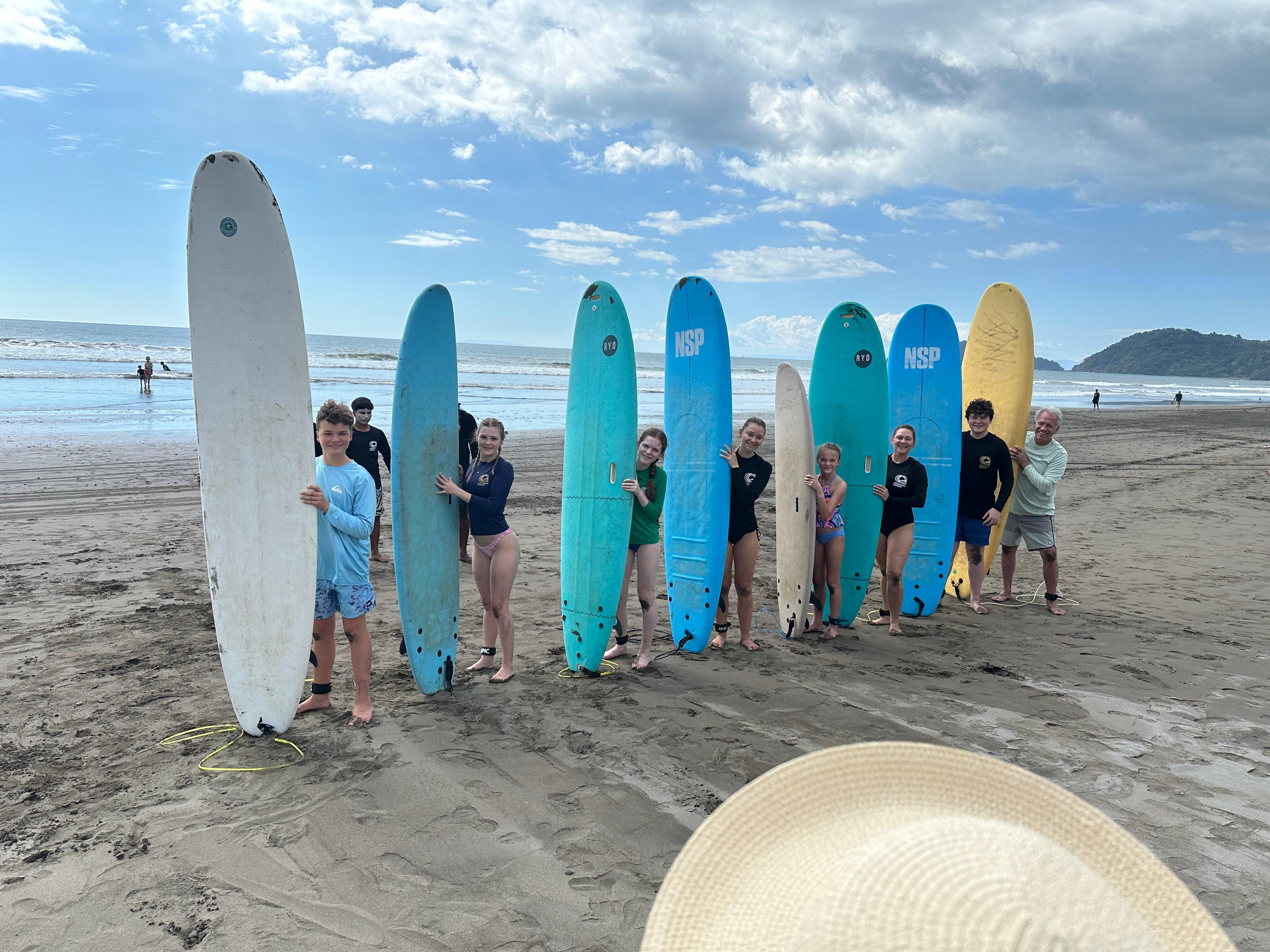 Surfing lessons on Jaco beach