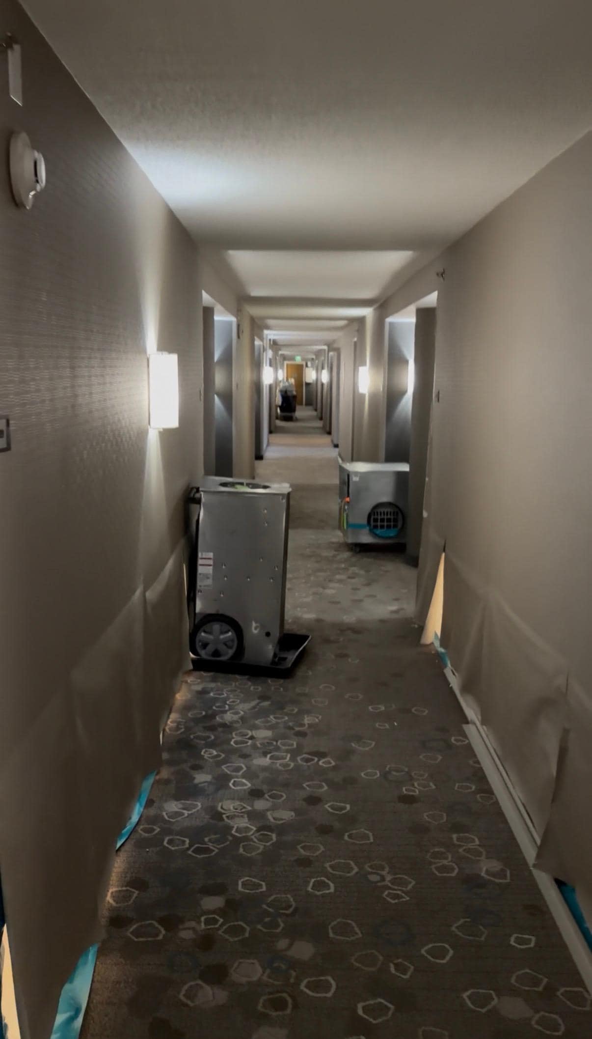 2 industrial Sleep-deprivation torture devices strategically placed outside of our doors 