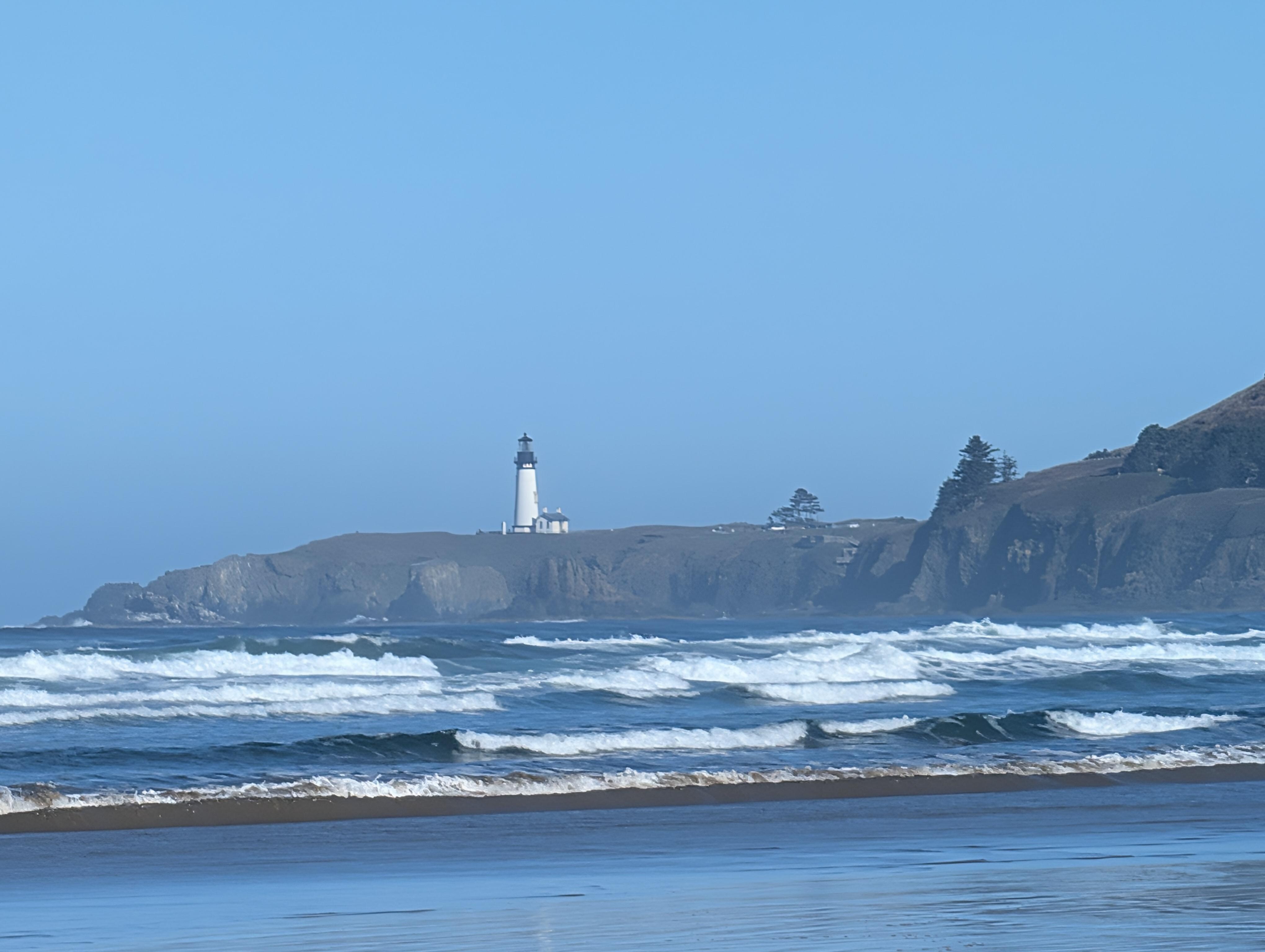 View of lighthouse from living room window 