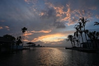 View from end of canal on from the paddle board