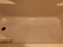 Repair at bottom of tub.