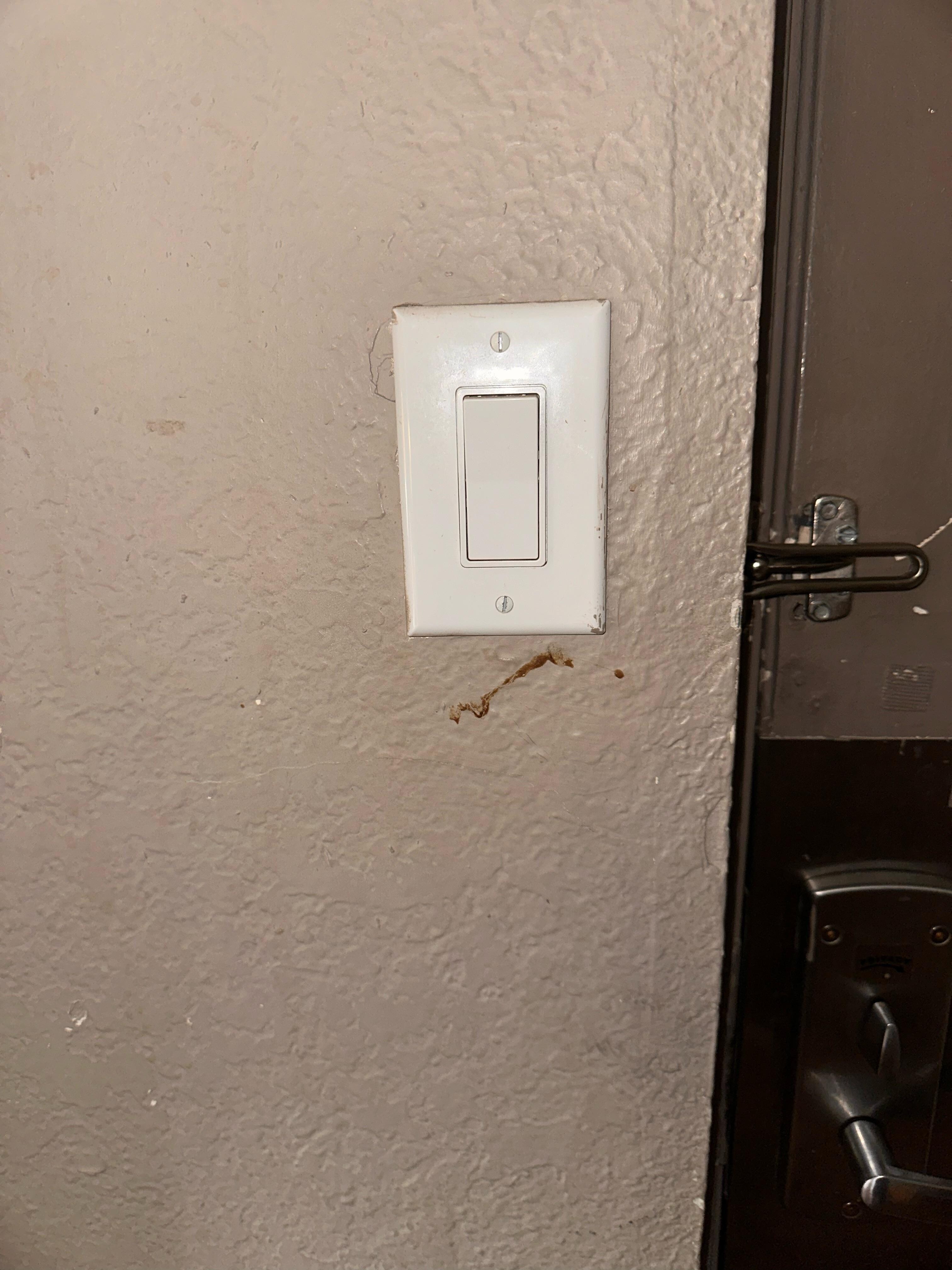 Light switch next to entrance