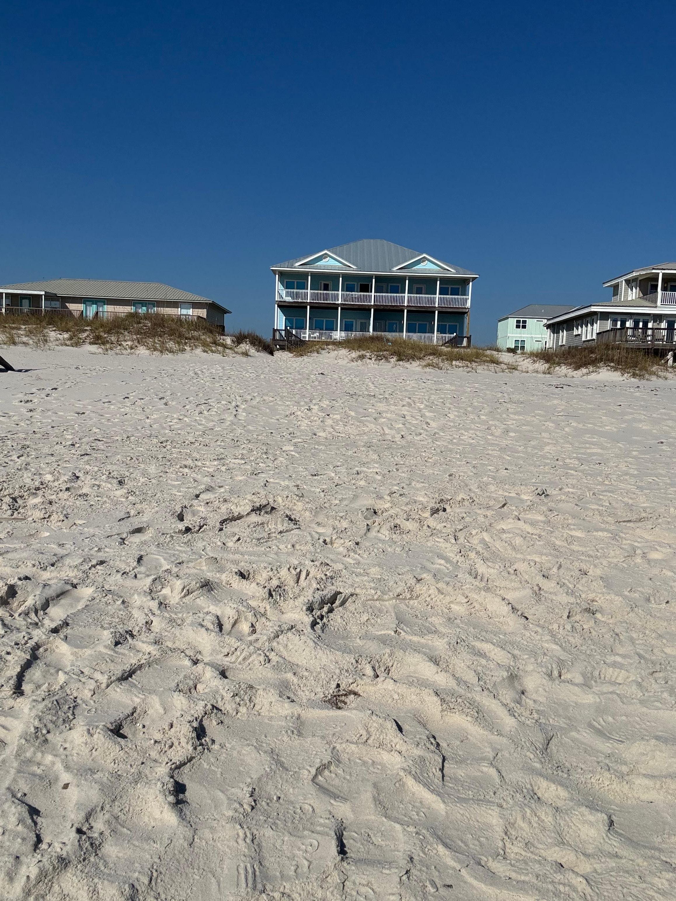 From ocean looking back to beach house