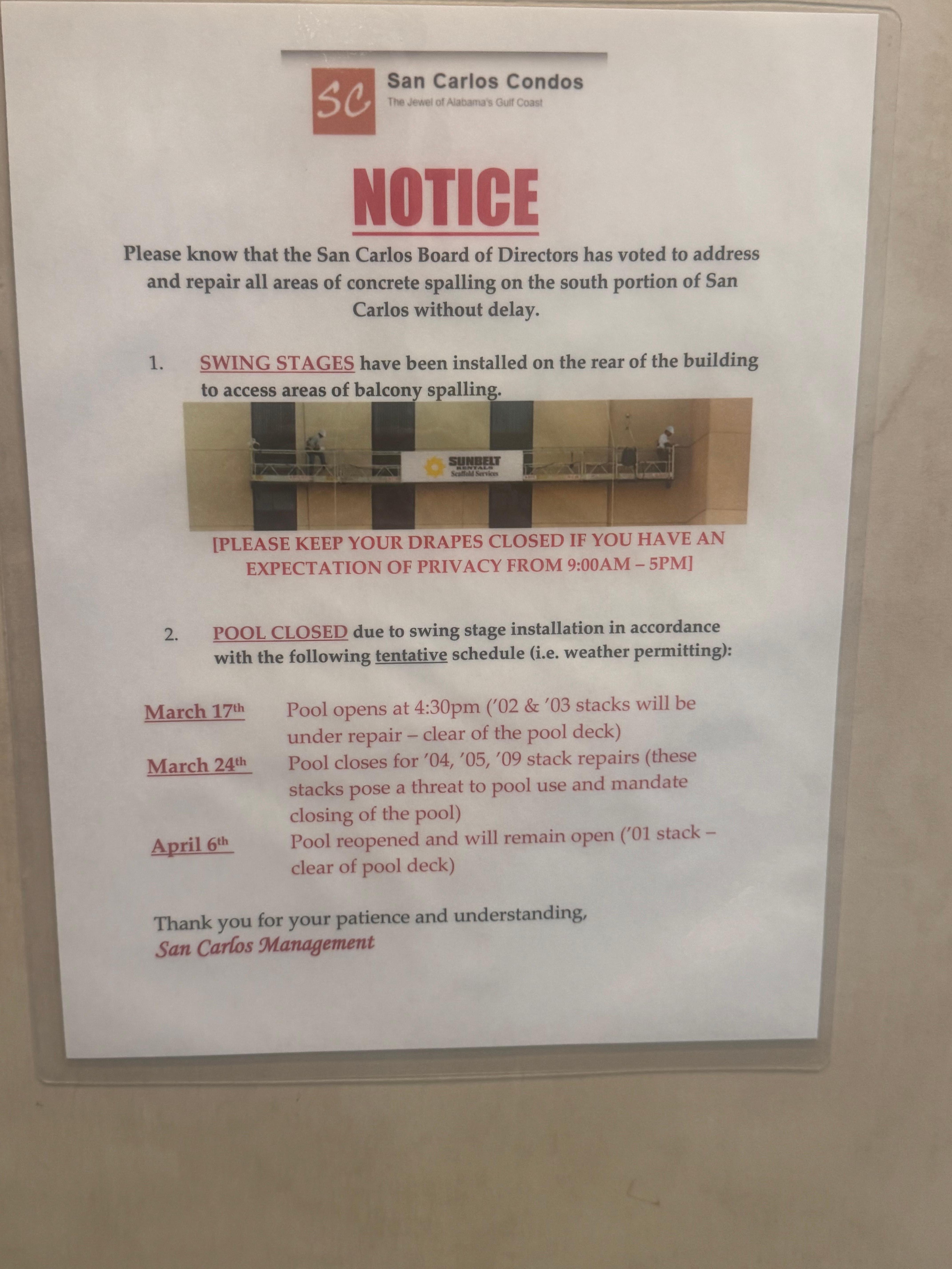 pool closed