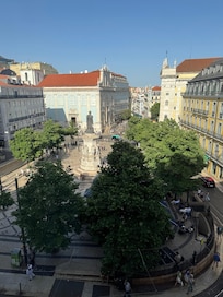 The view from our room of Praça de Luis de Camões