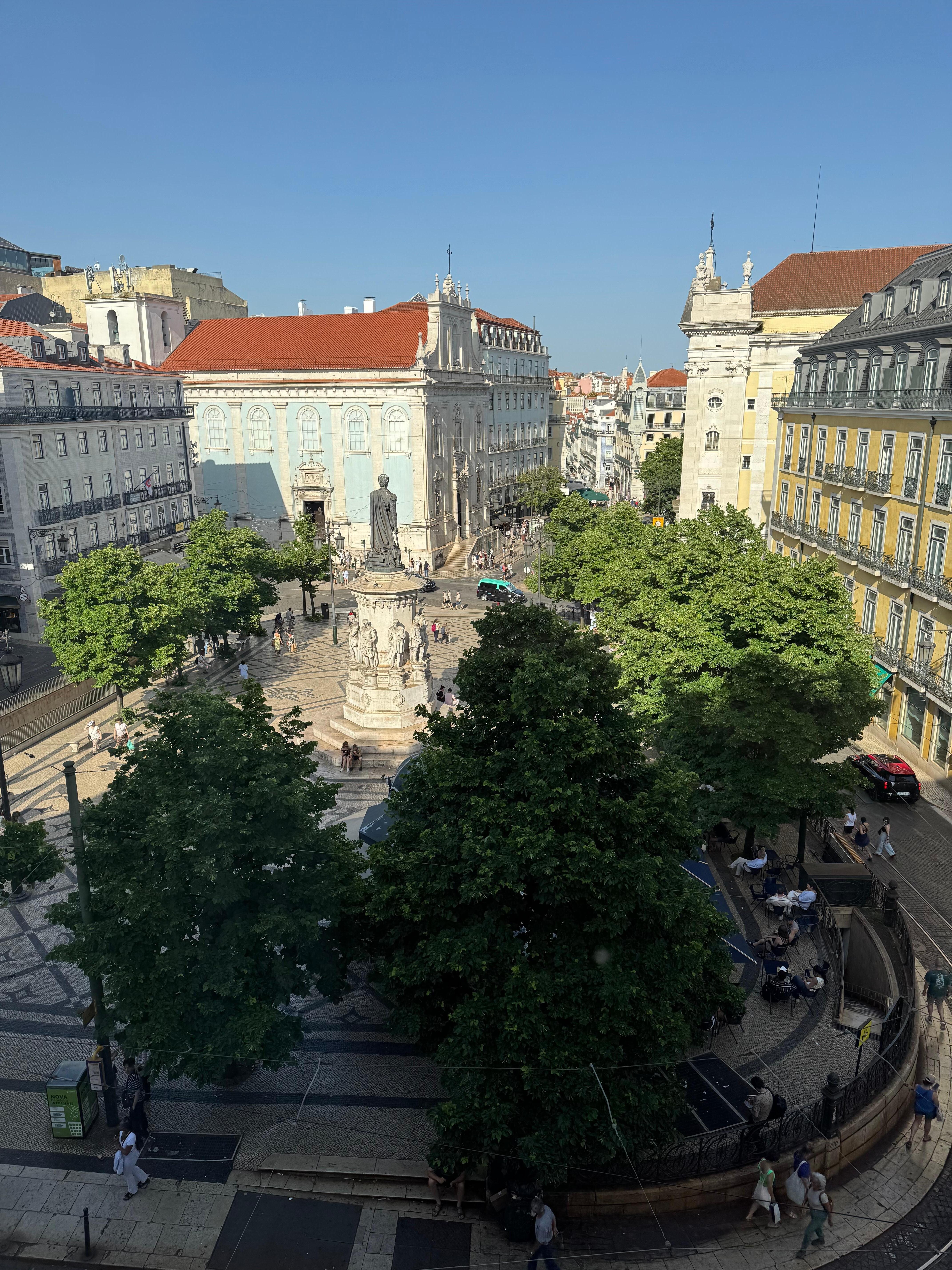 The view from our room of Praça de Luis de Camões