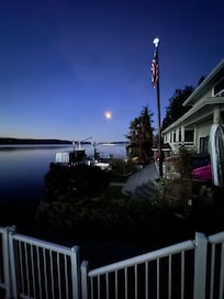 View from deck of moon reflection on water!