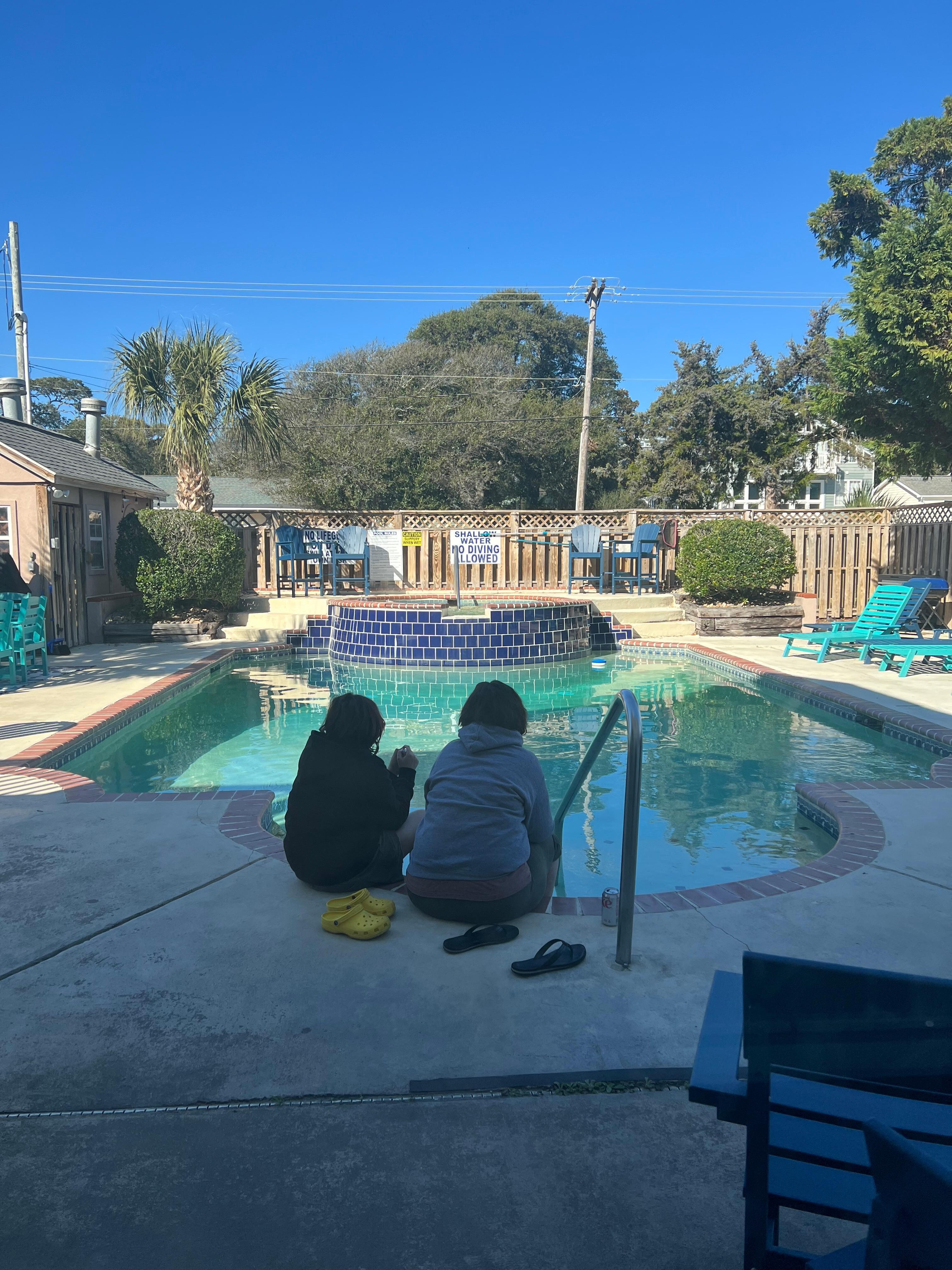 Beautiful pool with nice furniture.  Private and quiet area.