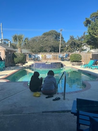 Beautiful pool with nice furniture. Private and quiet area.