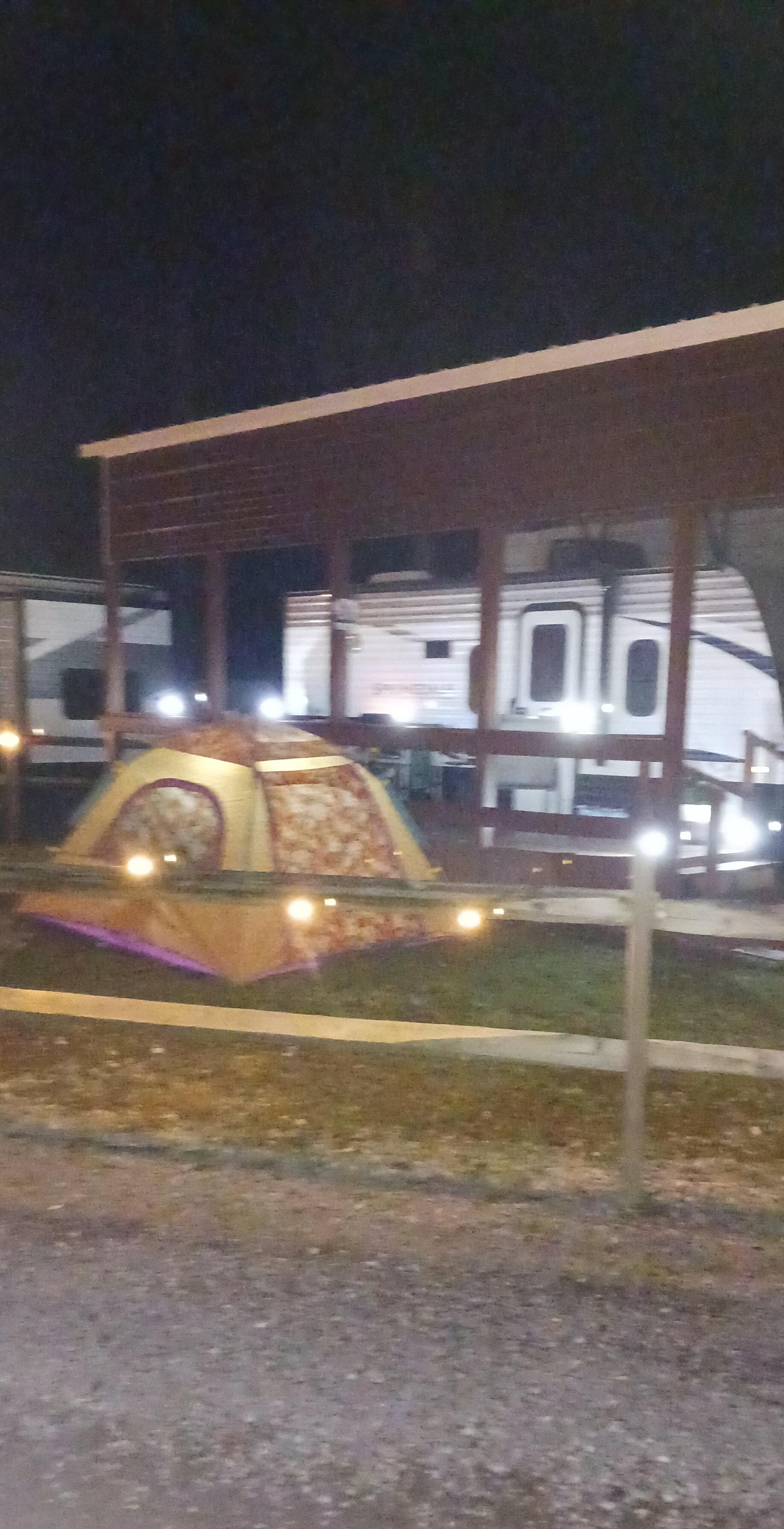 The host was kind enough to allow me to put up a tent on the property for my GRANDKIDS.