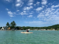 Torch Lake near Torch River, before the huge sandbar party started for the day.