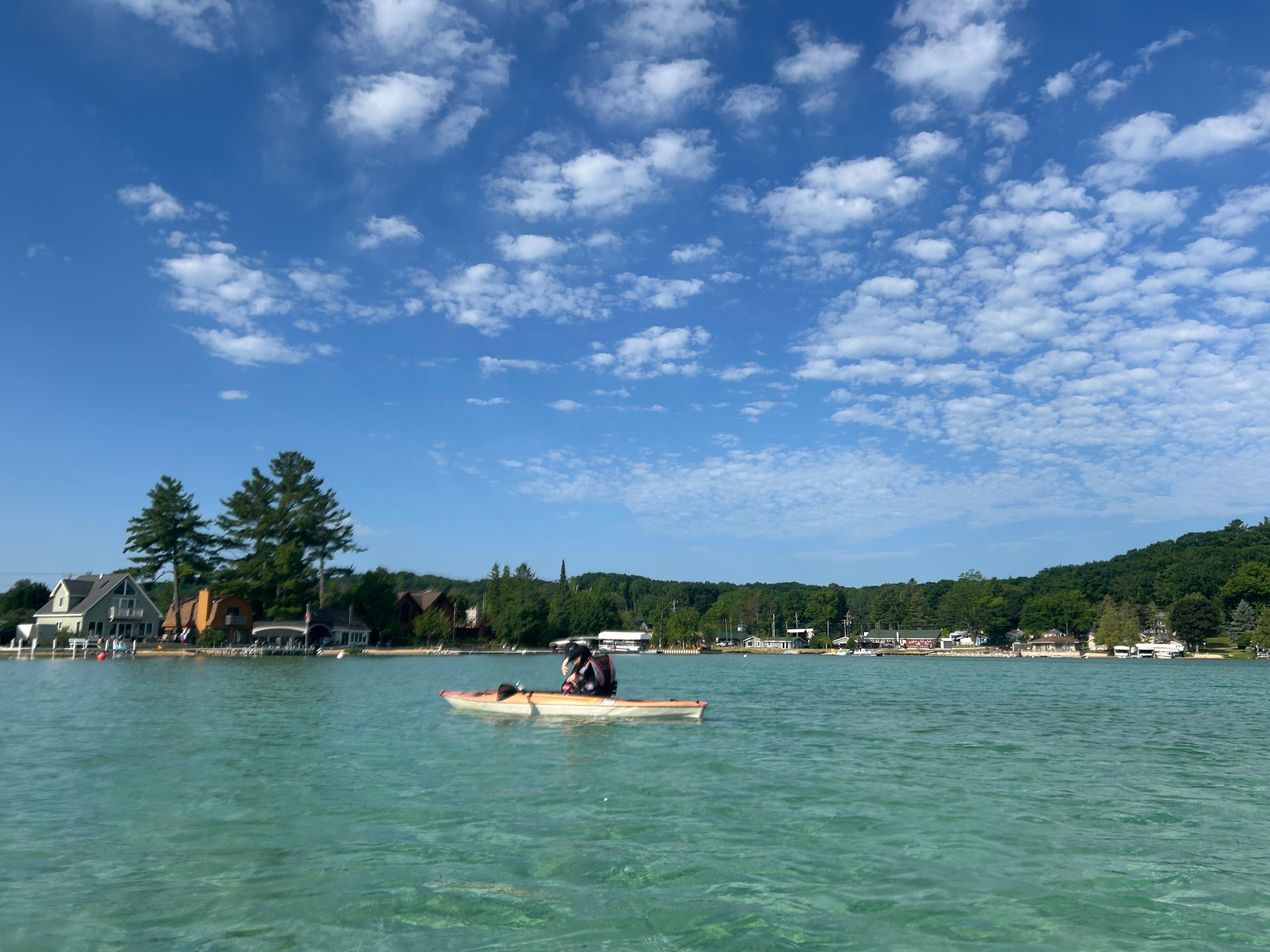 Torch Lake near Torch River, before the huge sandbar party started for the day.