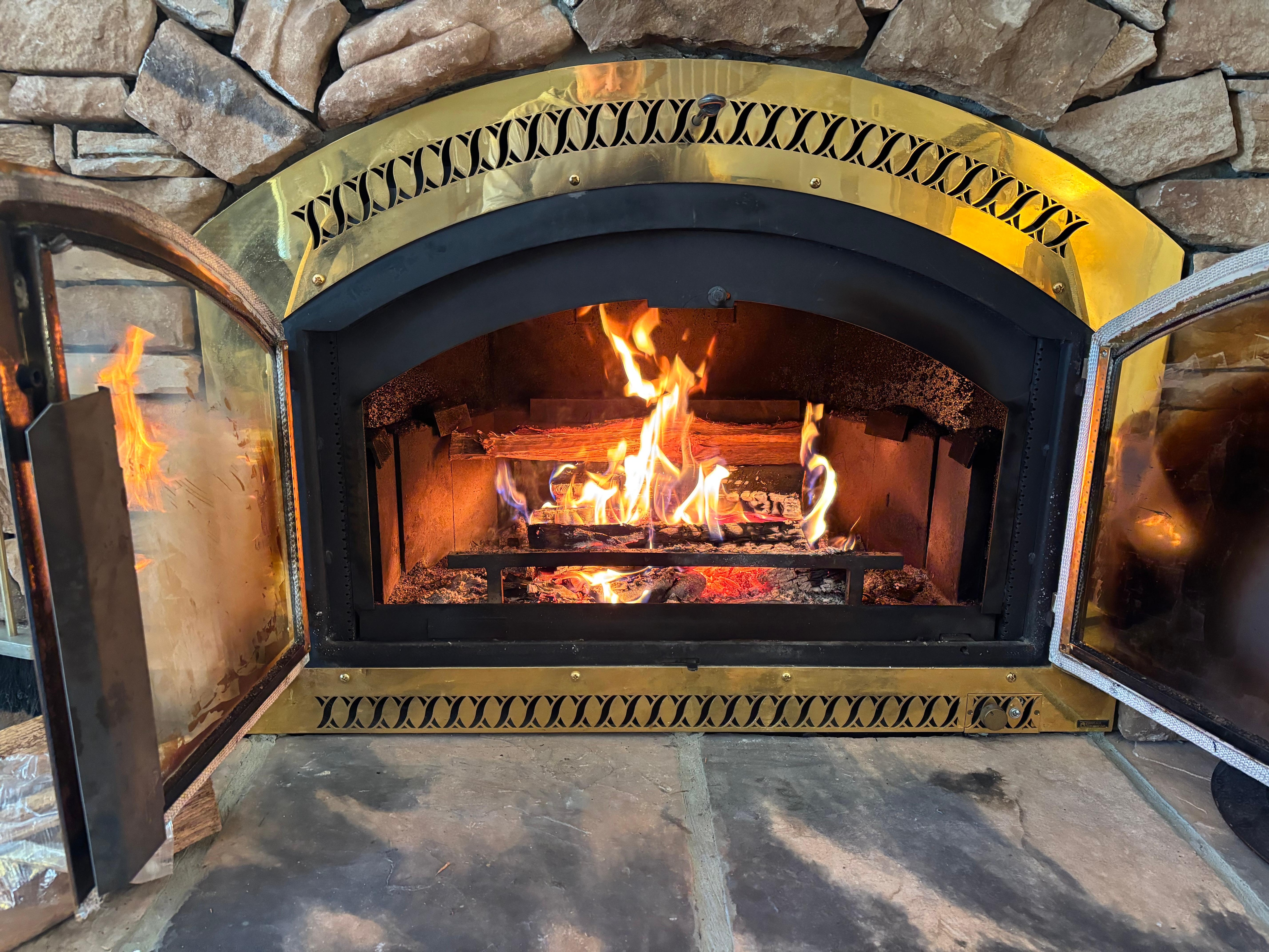 Working den fireplace