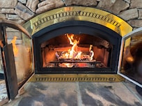 Working den fireplace