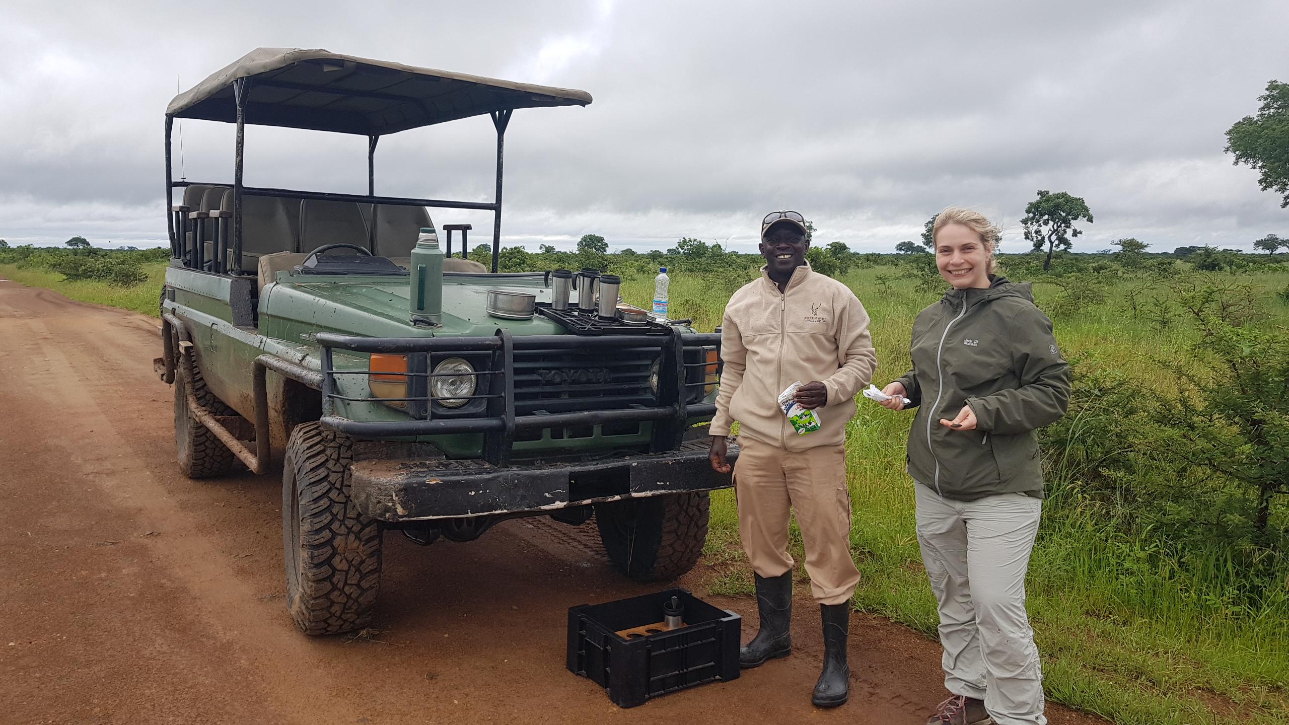 Morning game drive with guide Nicholas and guest Aliona