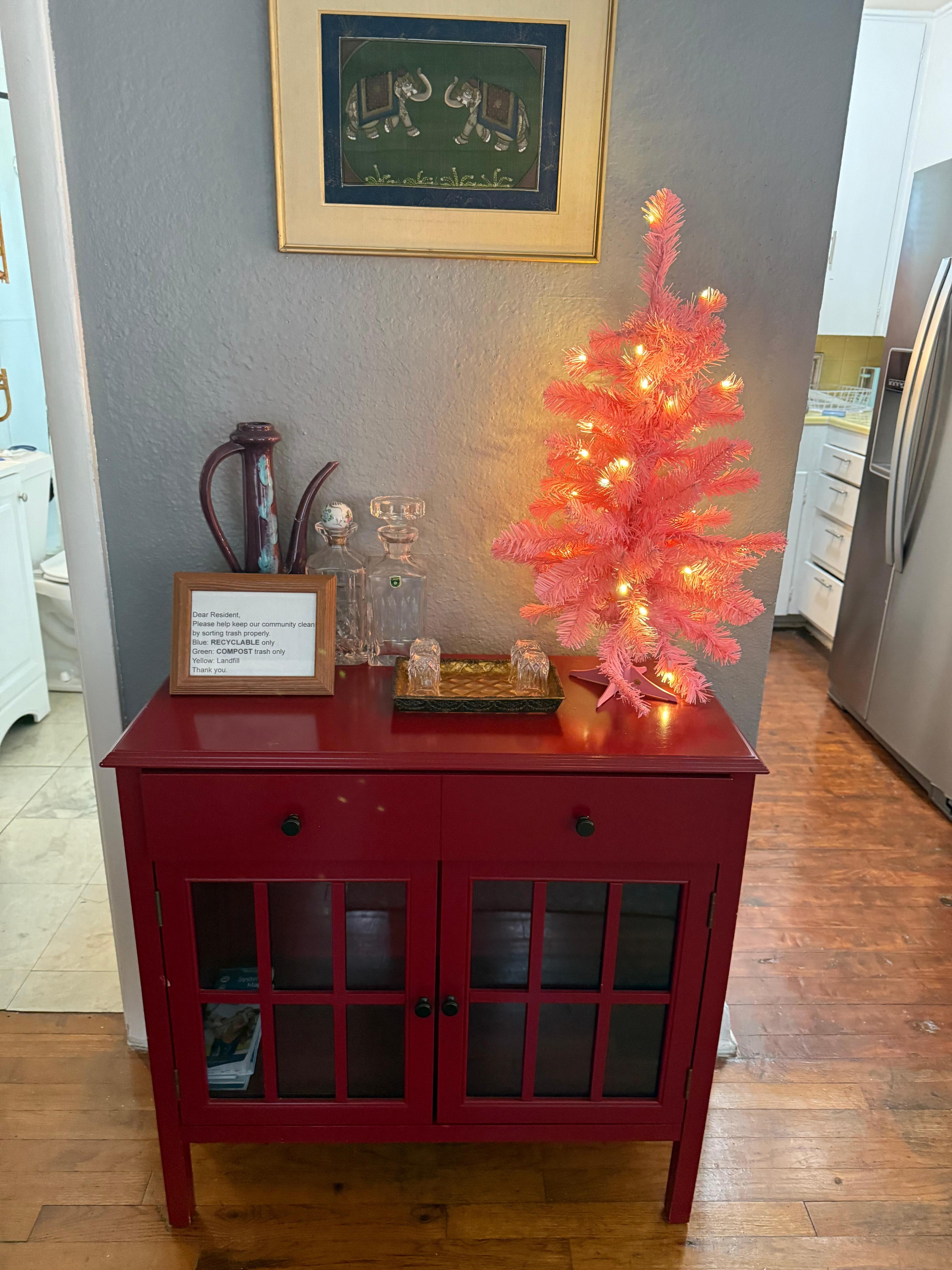 Leftover Christmas Decor: Outdated decor still up. Space felt neglected, not like the listing photos.
