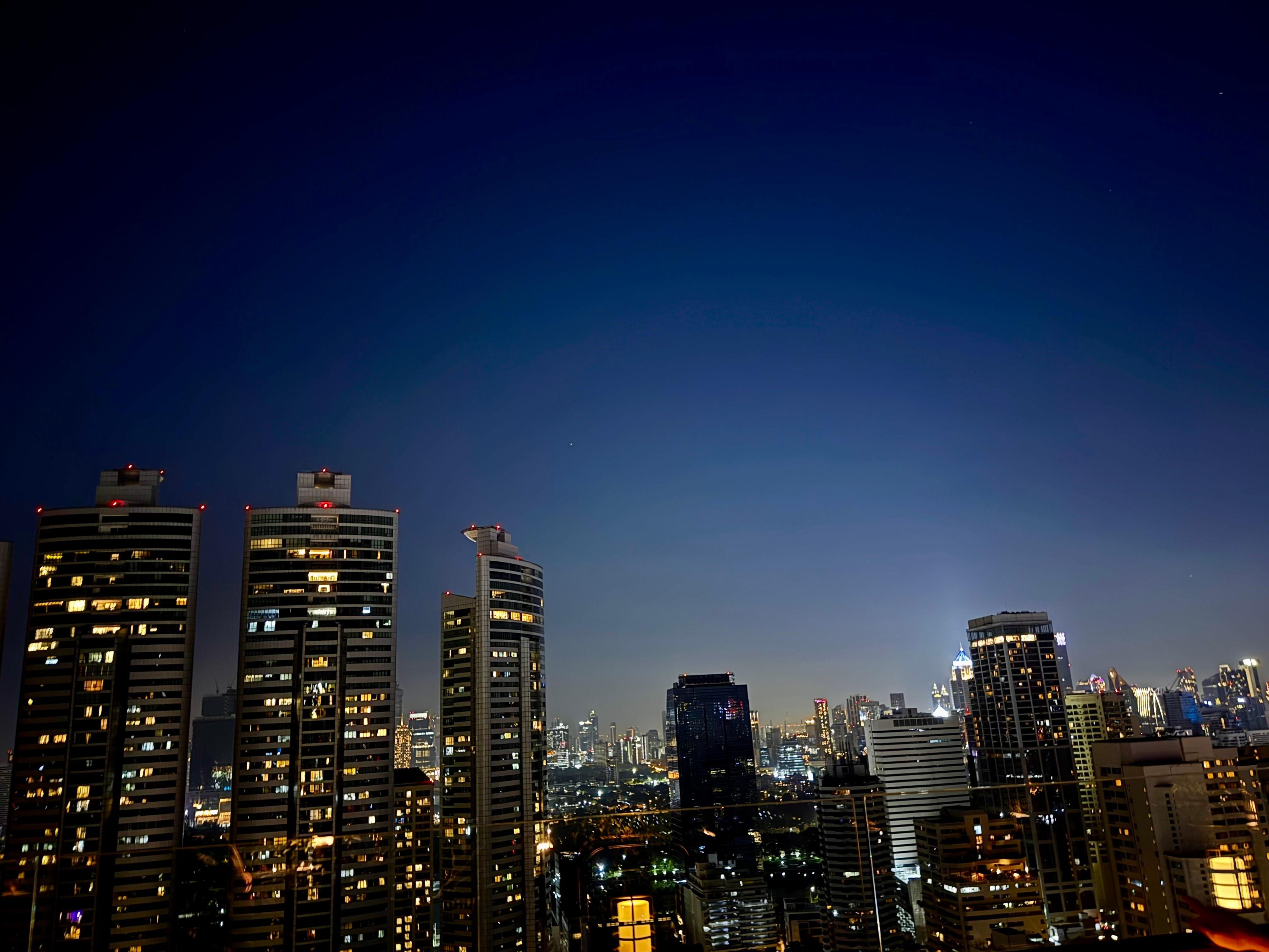 The night sky from the rooftop bar.
