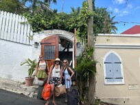 Entrance to the hotel up a small hill