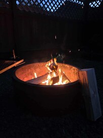 Beautiful backyard with fire pit