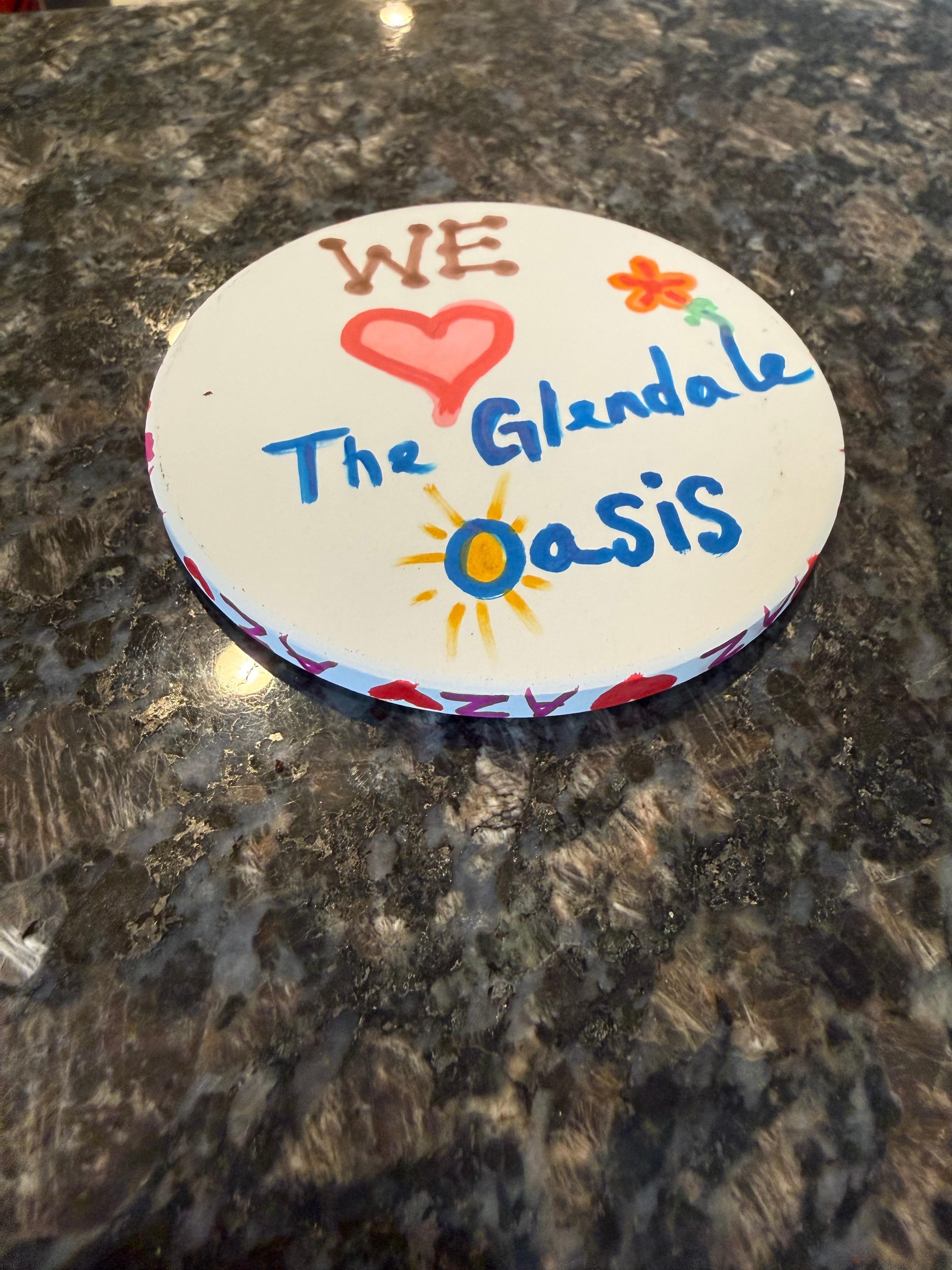 My wife created custom coasters to leave for future guests. 