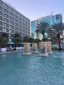 Pool is beautiful and access to beach is a hip and a skip away