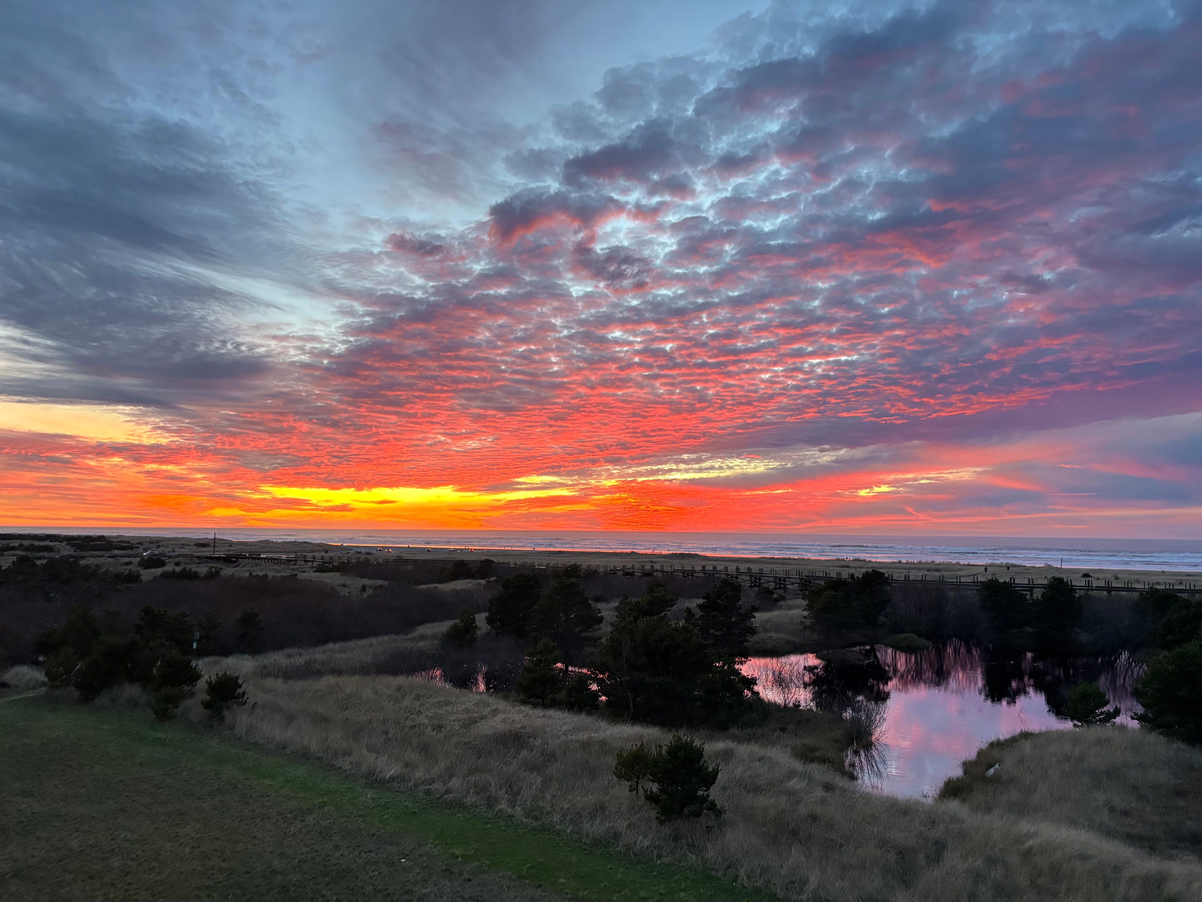 Sunset as seen from the balcony.