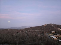 Early morning view with the moon still up